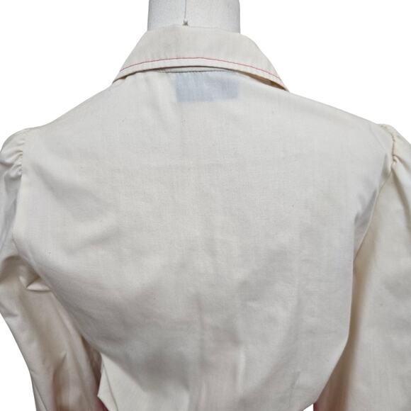 J.J. Dean of California Vintage 70s Western Cowgirl Puff Sleeve Midi Dress M Red - Picture 7 of 11